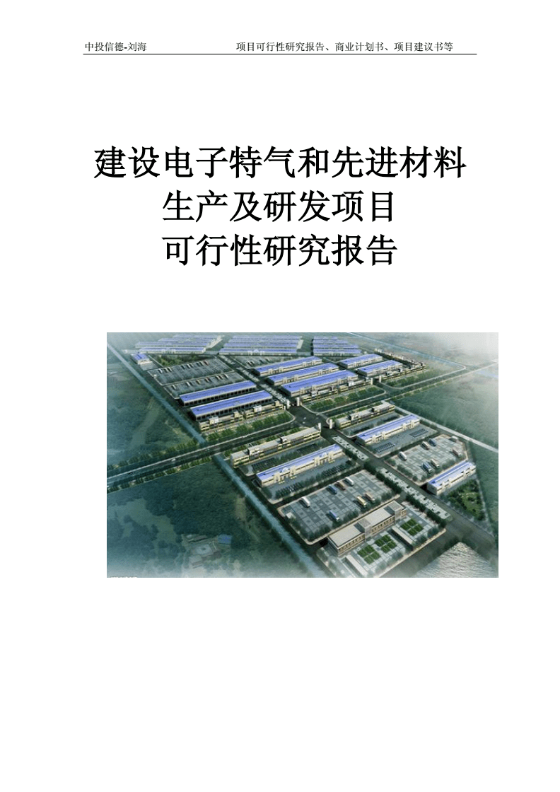 建設(shè)電子特氣和先進材料生產(chǎn)及研發(fā)項目可行性研究報告寫作模板-拿地備案.doc